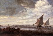 River Scene af RUYSDAEL, Salomon van